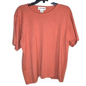 Alfred Dunner 2X Orange Knit Short-Sleeved Top [0243]